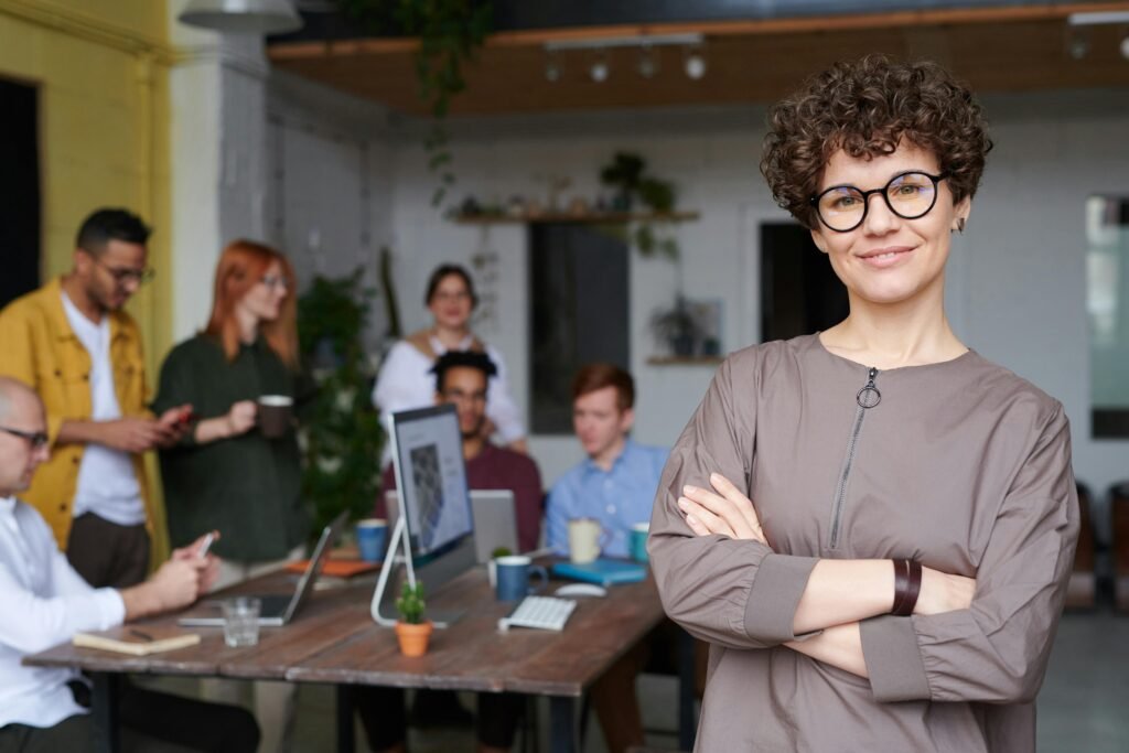 lady in a meeting room
