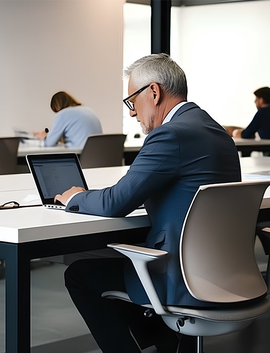 working on a computer